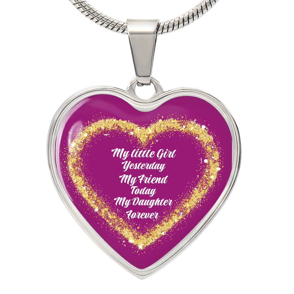 Luxury Heart pendant Necklace My Daughter Forever