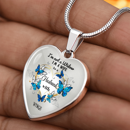 Luxury Heart Pendant Necklace – Tribute to Your Beloved Husband | Angel Memory Jewelry & In Loving Memory Gift