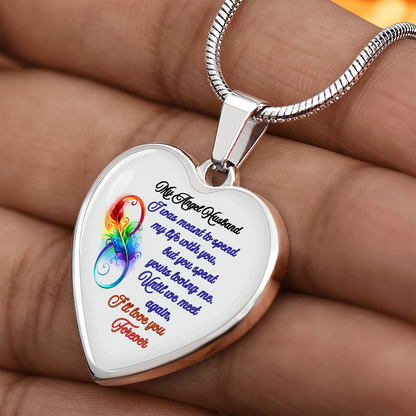 My Husband My Angel- Husband Memorial Heart Pendant Necklace