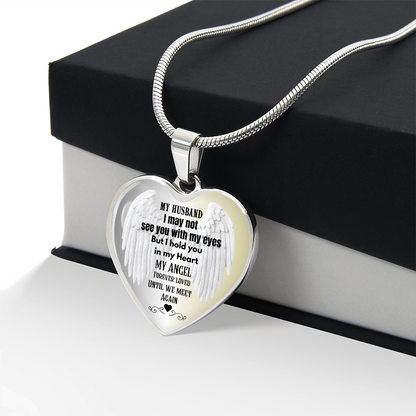 My husband My Angel memorial Heart Necklace