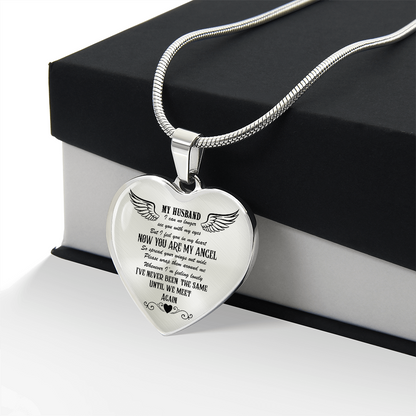 Luxury Graphic Heart Necklace My Husband my Angel
