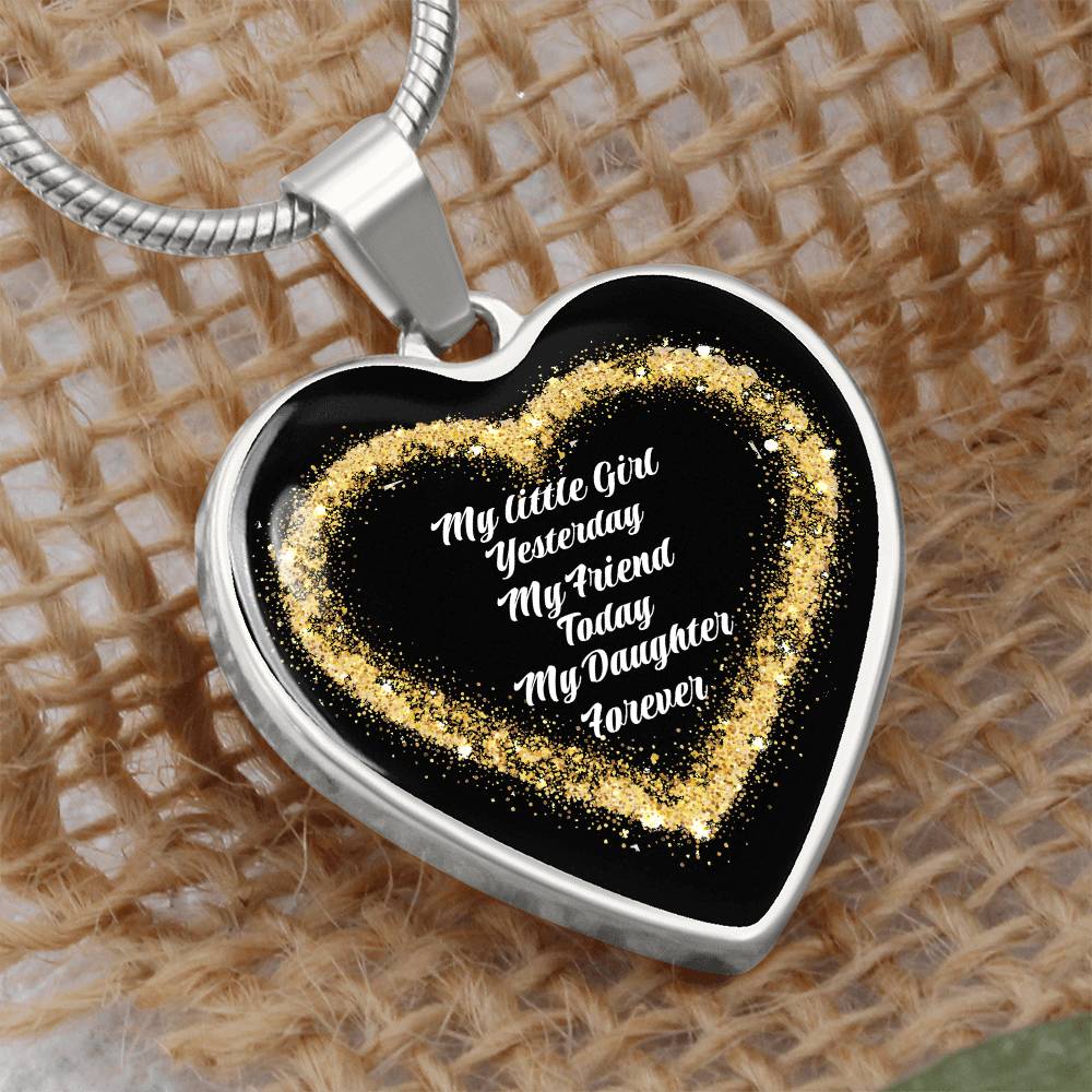 Luxury Heart pendant Necklace My Daughter Forever