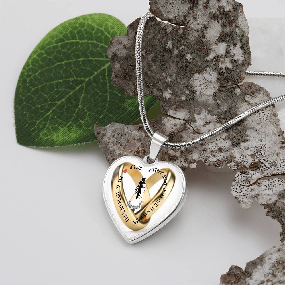 Luxury Heart pendant Necklace I gave my Heart to You