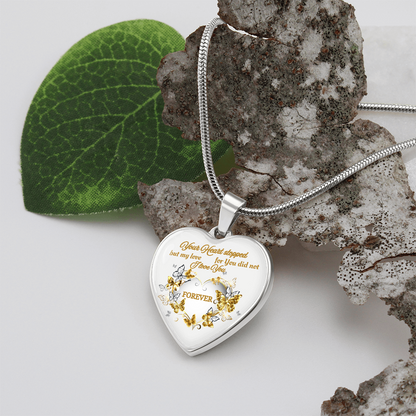 Your Heart stopped but my love for You did not. Heart Pendant Necklace - Elegant Memorial Jewelry Gift for Women - Perfect for Mother's Day, Valentine's Day, Anniversary