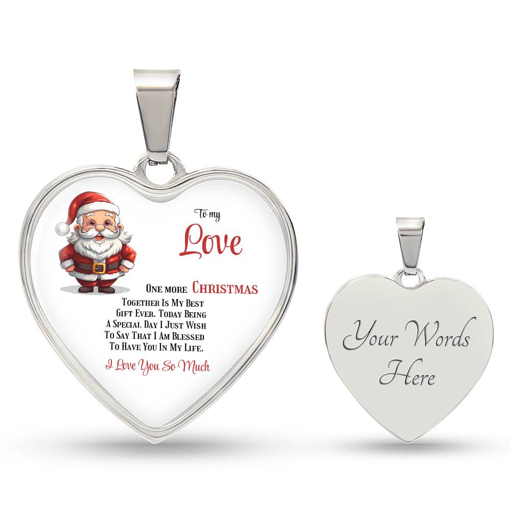 Elegant Heart Pendant Necklace: Cherishing Every Christmas Together.