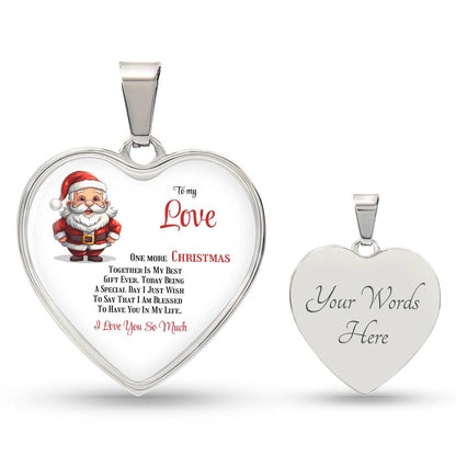 Elegant Heart Pendant Necklace: Cherishing Every Christmas Together.