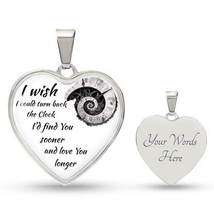 Luxury Graphic Heart Necklace "I'd find You sooner"