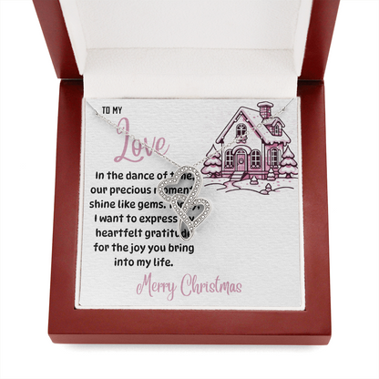 Heart-to-heart Pendant Necklace Merry Christmas to my Love