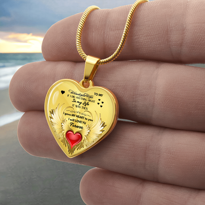 To My Wonderful Wife Angel Wings Necklace – Love Gift for Wife, Romantic Jewelry for Anniversary, Birthday or Valentine's Day