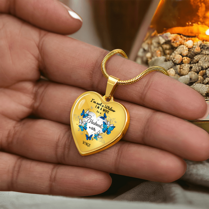 Luxury Heart Pendant Necklace – Tribute to Your Beloved Husband | Angel Memory Jewelry & In Loving Memory Gift