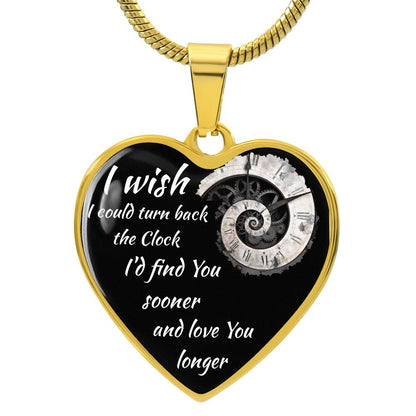 Luxury Heart pendant Necklace I wish I could turn back the clock.