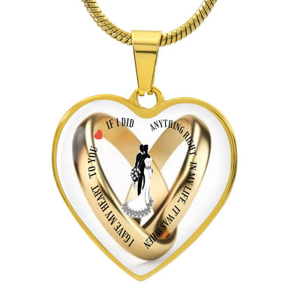 Luxury Heart pendant Necklace I gave my Heart to You