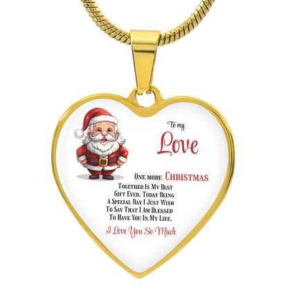 Elegant Heart Pendant Necklace: Cherishing Every Christmas Together.