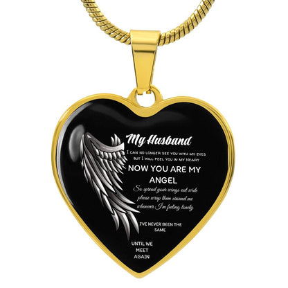 Luxury Heart pendant Necklace My Husband until we meet again