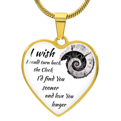Luxury Graphic Heart Necklace "I'd find You sooner"