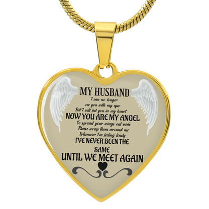 Luxury Graphic Heart Necklace Husband memorial