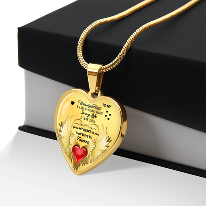 To My Wonderful Wife Angel Wings Necklace – Love Gift for Wife, Romantic Jewelry for Anniversary, Birthday or Valentine's Day