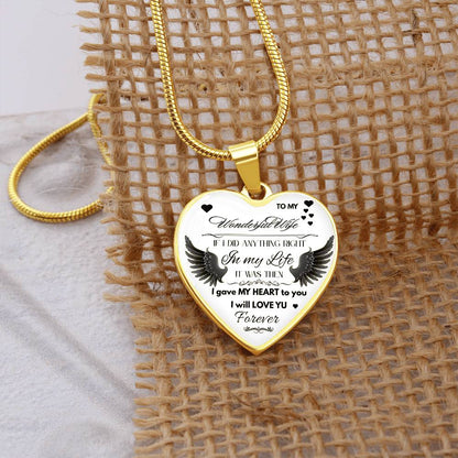 Angel Wings Necklace – To My Wonderful Wife Love Gift, Sentimental Jewelry for Wife's Birthday, Anniversary, or Just Because