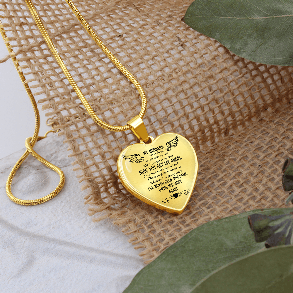 Luxury Graphic Heart Necklace My Husband my Angel