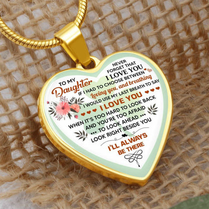 Luxury Heart pendant personalized Necklace To my Daughter.