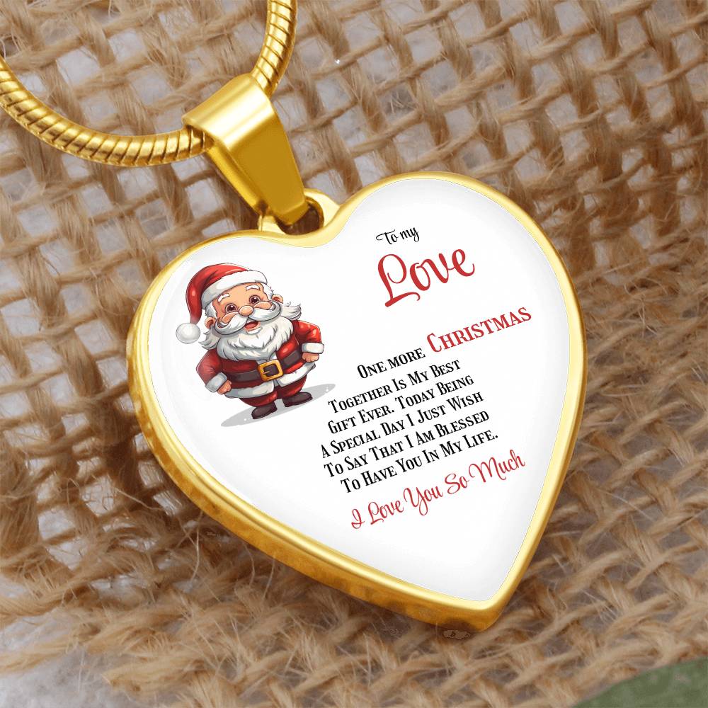 Elegant Heart Pendant Necklace: Cherishing Every Christmas Together.