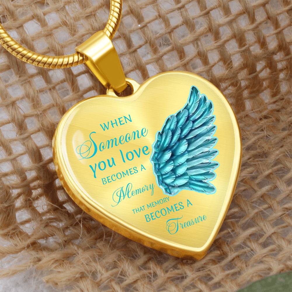 Luxury Heart pendant Necklace When someone you love becomes a Memory that Memory becomes a Treasure.