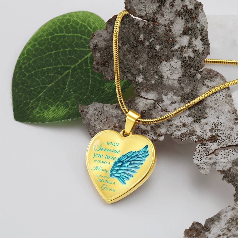 Luxury Heart pendant Necklace When someone you love becomes a Memory that Memory becomes a Treasure.