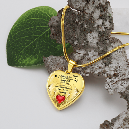 To My Wonderful Wife Angel Wings Necklace – Love Gift for Wife, Romantic Jewelry for Anniversary, Birthday or Valentine's Day