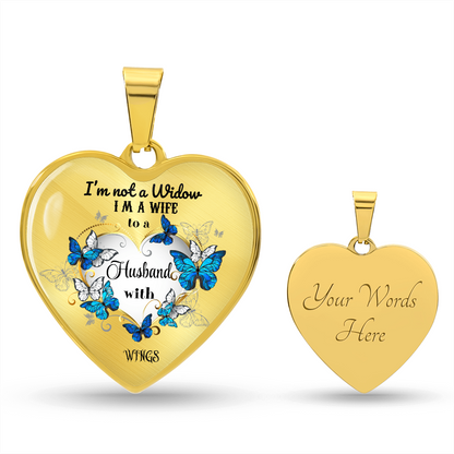 Luxury Heart Pendant Necklace – Tribute to Your Beloved Husband | Angel Memory Jewelry & In Loving Memory Gift