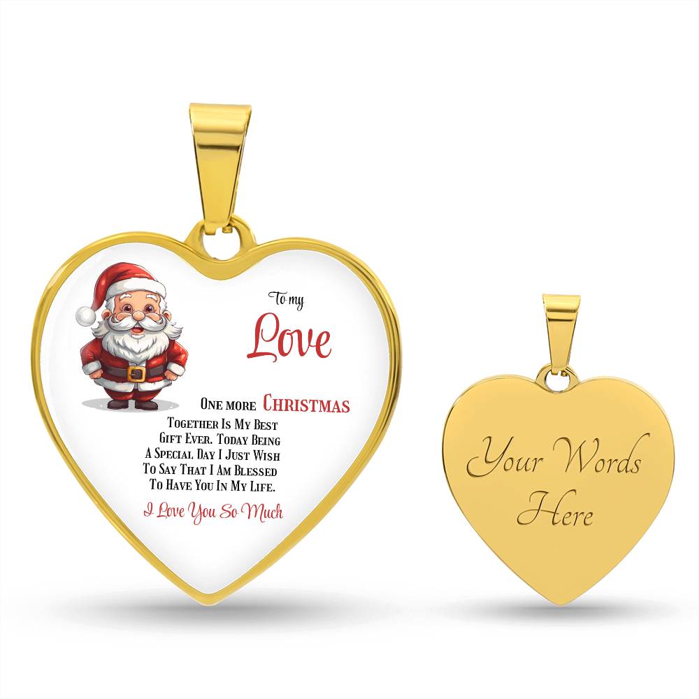 Elegant Heart Pendant Necklace: Cherishing Every Christmas Together.