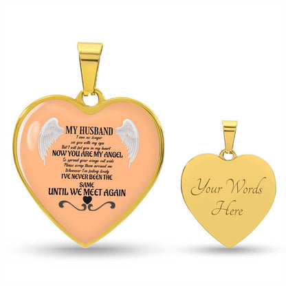 Luxury Heart pendant Necklace My Husband until we meet again