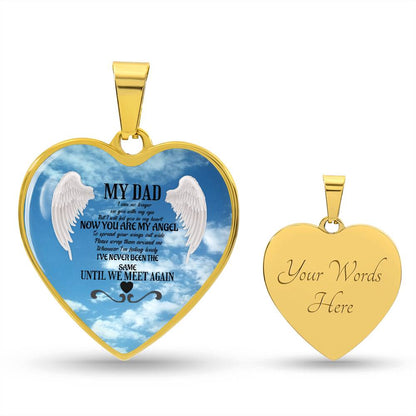 Luxury Heart pendant Necklace My Dad  until we meet again