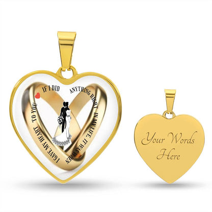 Luxury Heart pendant Necklace I gave my Heart to You