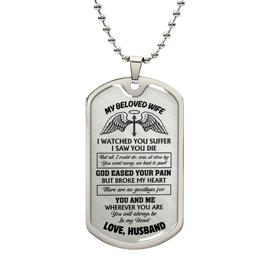 Memorial Tag Necklace: Personalized Engraved Keepsake for Widower Luxury Graphic Tag Necklace