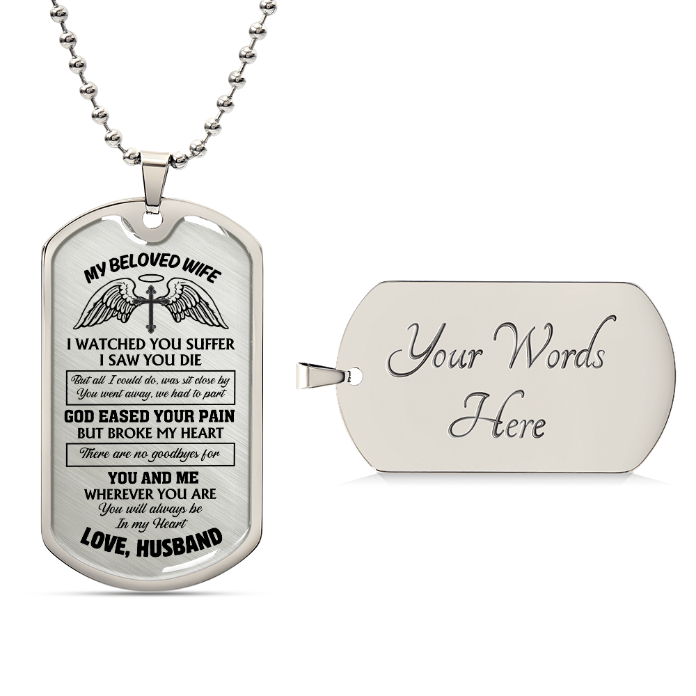 Luxury Graphic Tag Necklace My beloved Wife