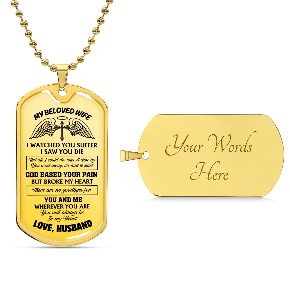 Luxury Graphic Tag Necklace My beloved Wife