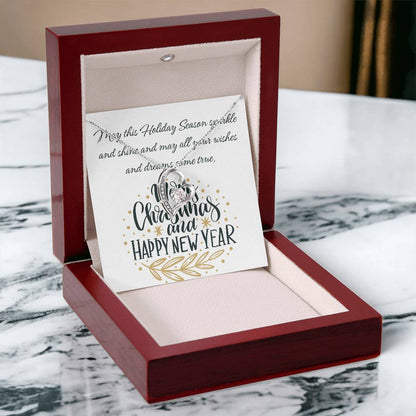 Forever Love Necklace with Merry Christmas and Happy New Year message card