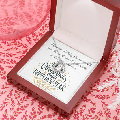 Forever Love Necklace with Merry Christmas and Happy New Year message card