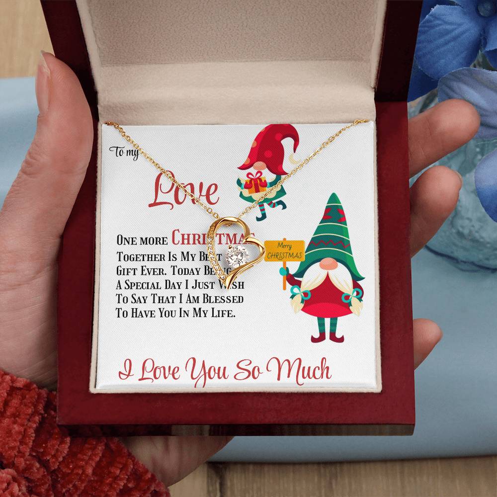 Forever Love Necklace To My Love One More Christmas Together, Gift for Her, Romantic Jewelry, Holiday Gift