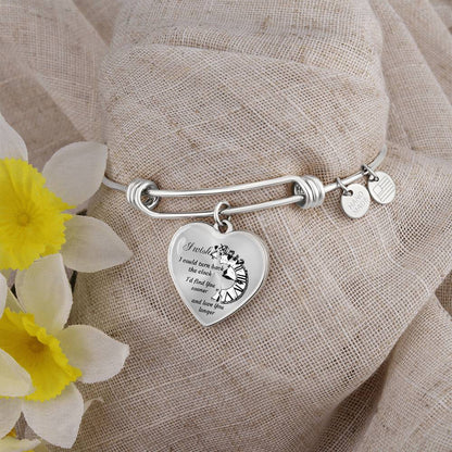 Heart pendant Bangle I wish I could turn back the Clock I'd find You sooner and love You longer