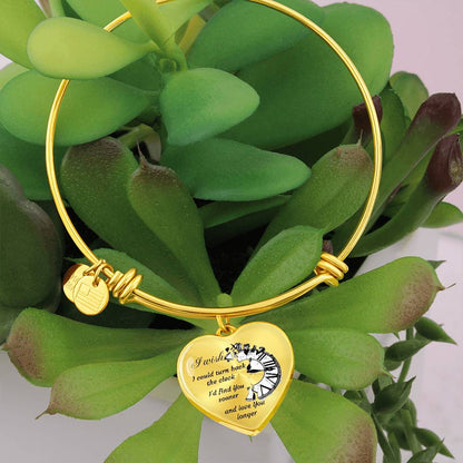 Heart pendant Bangle I wish I could turn back the Clock I'd find You sooner and love You longer