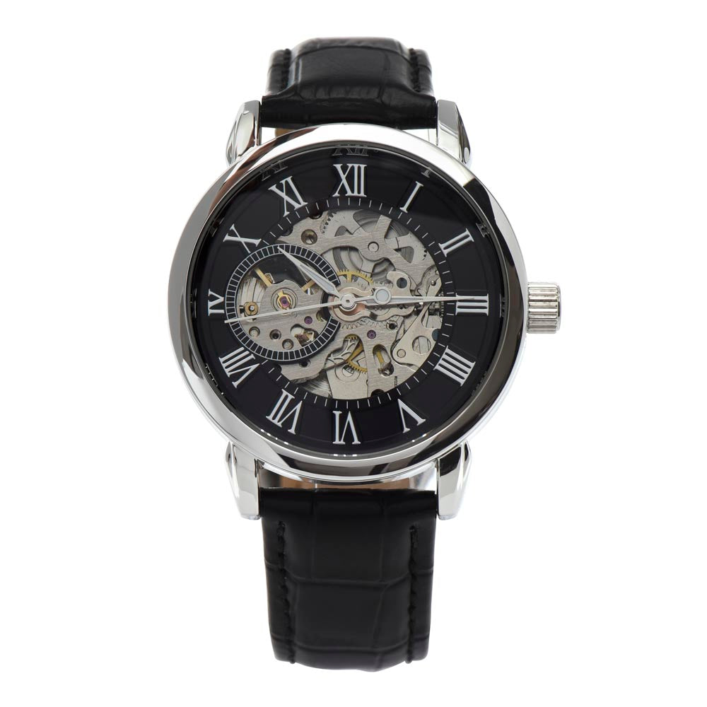 Valentine's Day Openwork Watch, Men's Timepiece, Skeleton Watch, Gift for Husband, Romantic Gift, Elegant Watch