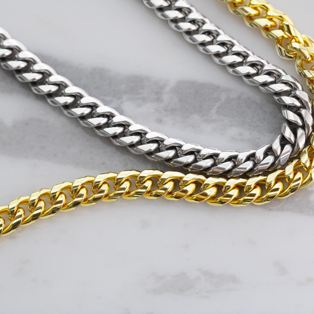 Cuban Link Chain, For the Love of my Life, Valentine's Day Jewelry, Men's Chain, Gift for Him