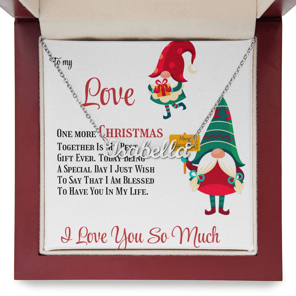 Forever Love Necklace To My Love One More Christmas Together, Gift for Her, Romantic Jewelry, Holiday Gift