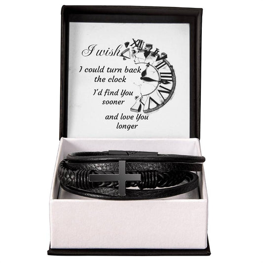 Men's Cross Bracelet  I wish I could turn back the Clock I'd find You sooner and love You longer