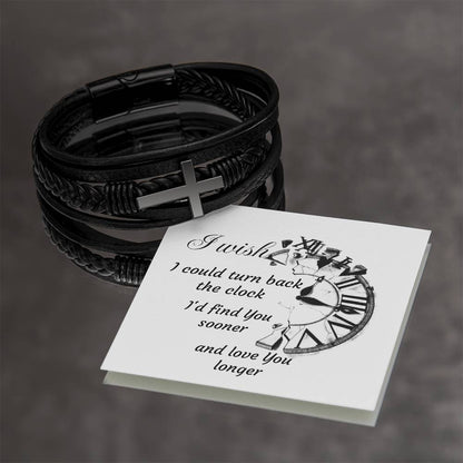 Men's Cross Bracelet  I wish I could turn back the Clock I'd find You sooner and love You longer