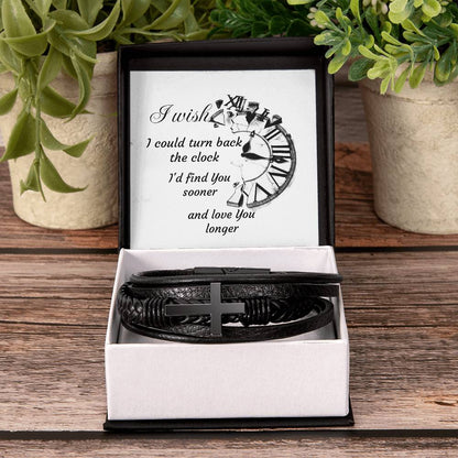 Men's Cross Bracelet  I wish I could turn back the Clock I'd find You sooner and love You longer