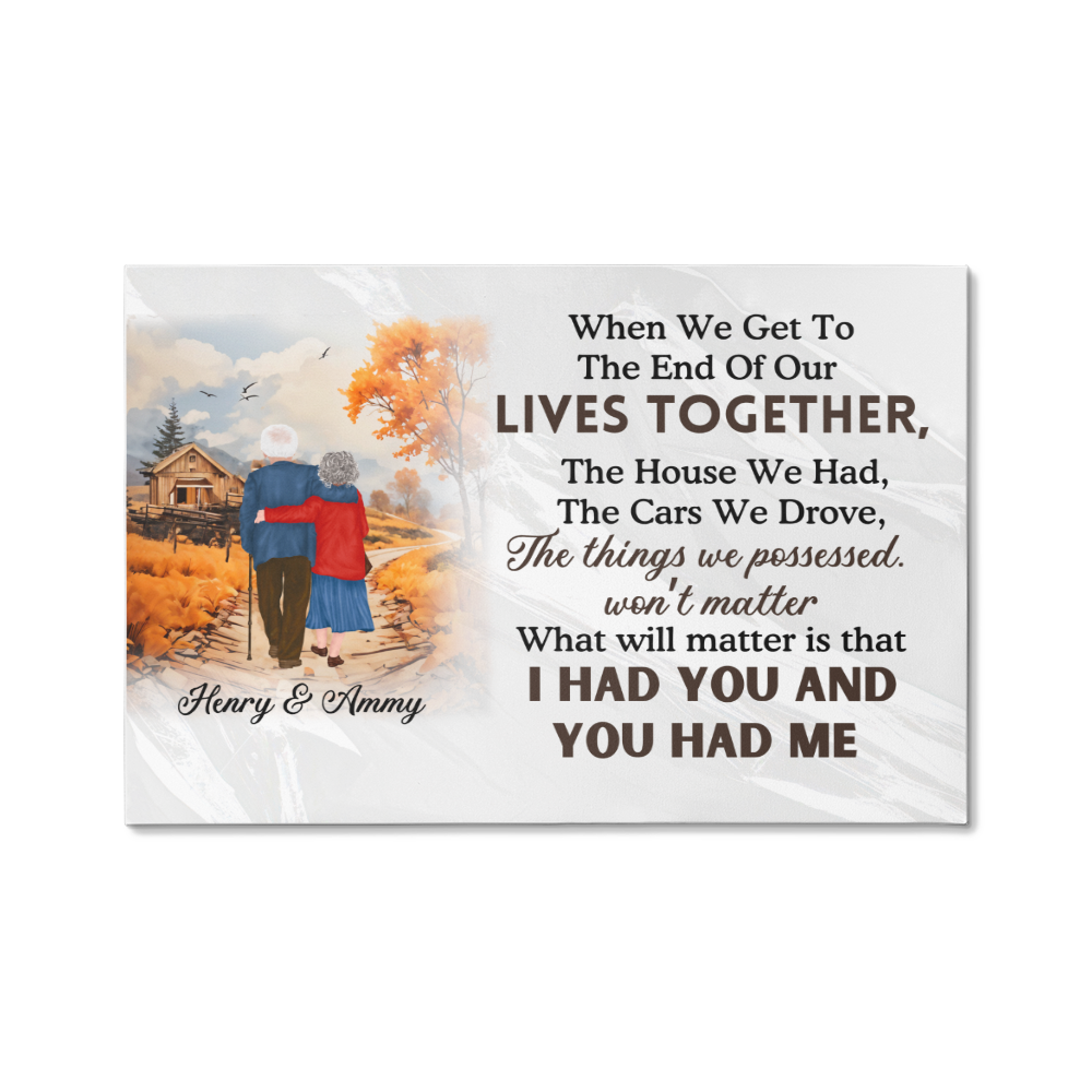 Together to the End - Gallery Wrapped Canvas | Personalized Couple Wall Art, Anniversary & Grandparent Gift