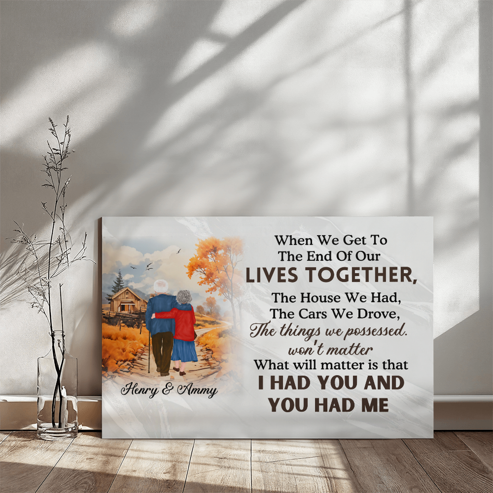 Together to the End - Gallery Wrapped Canvas | Personalized Couple Wall Art, Anniversary & Grandparent Gift