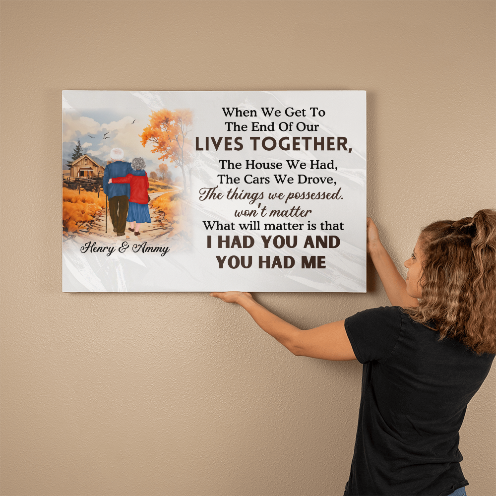 Together to the End - Gallery Wrapped Canvas | Personalized Couple Wall Art, Anniversary & Grandparent Gift